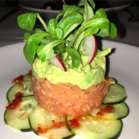 Gluten-free salmon tartare from Arte Cafe